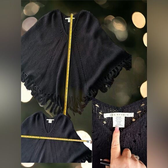 Max Studio l Jackets & Coats l Black Shawl l Medium thickness l OS l Vintage - Picture 4 of 7